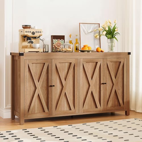 DWVO 55'' Sideboard Buffet Cabinet with Storage, Farmhouse Kitchen Storage Cabinet with Doors