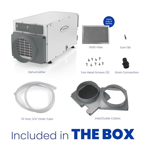 AprilAire E070 Pro 70-Pint Crawl Space Dehumidifier with Drain Hose, Commercial-Grade Whole-House Dehumidifier for Crawlspace, Basement