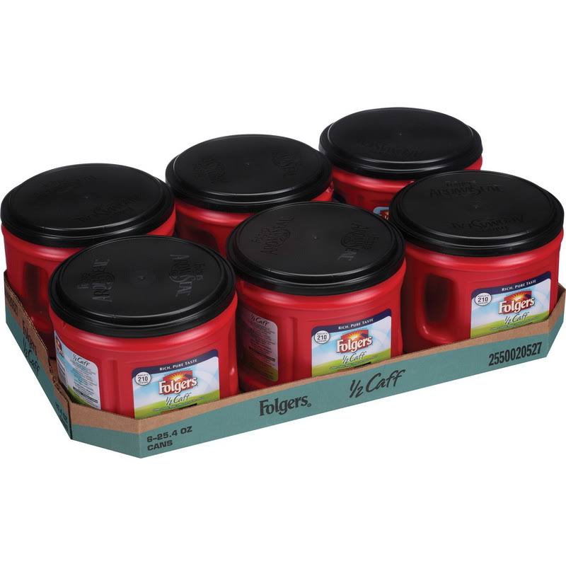 Folgers Half Caff Roast Ground Coffee - 25.4 oz canister