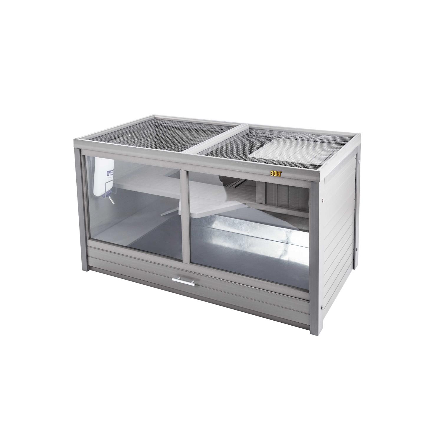 New Age Pet ecoFLEX Park Avenue Jumbo Rabbit Hutch Nantucket Grey - Pet Supplies online store
