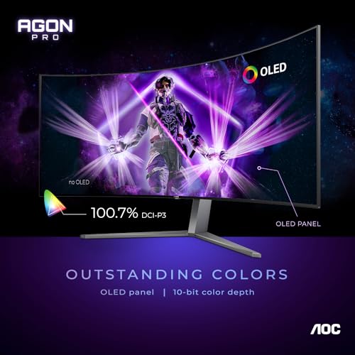 AOC CQ32G4VE 32" Curved Frameless Gaming Monitor 2K QHD, 1500R Curved VA, 180Hz, 0.5ms Response Time, 2X Display Port, 2X HDMI