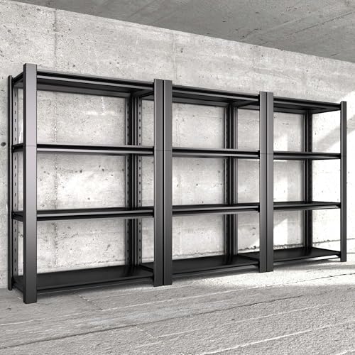 76.6" H Heavy Duty Garage Shelving Unit, 60" W Adjustable Metal Storage Rack, 5-Tier Metal Shelves, 24" D Industrial Shelving for Garage, Basement