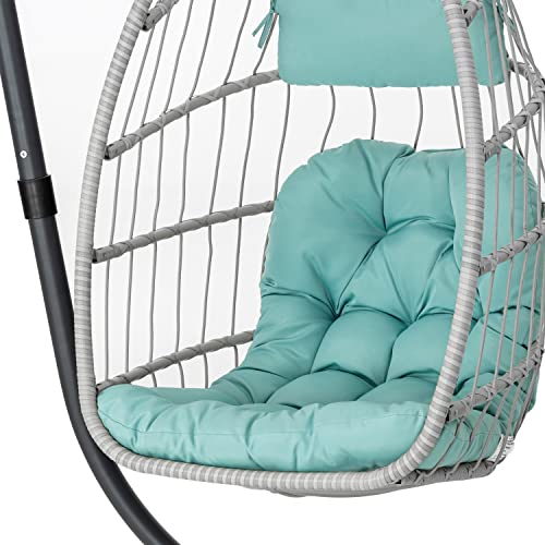 Yechen Hanging Egg Chair with Stand and Footrest for Indoor Outdoor