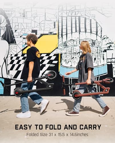 FanttikRide T9 Electric Scooter for Kids 4.3-5.6 ft, 7/10/12 MPH, LED Battery Level, Height Adjustable and Foldable, Electric Scooter for Kids