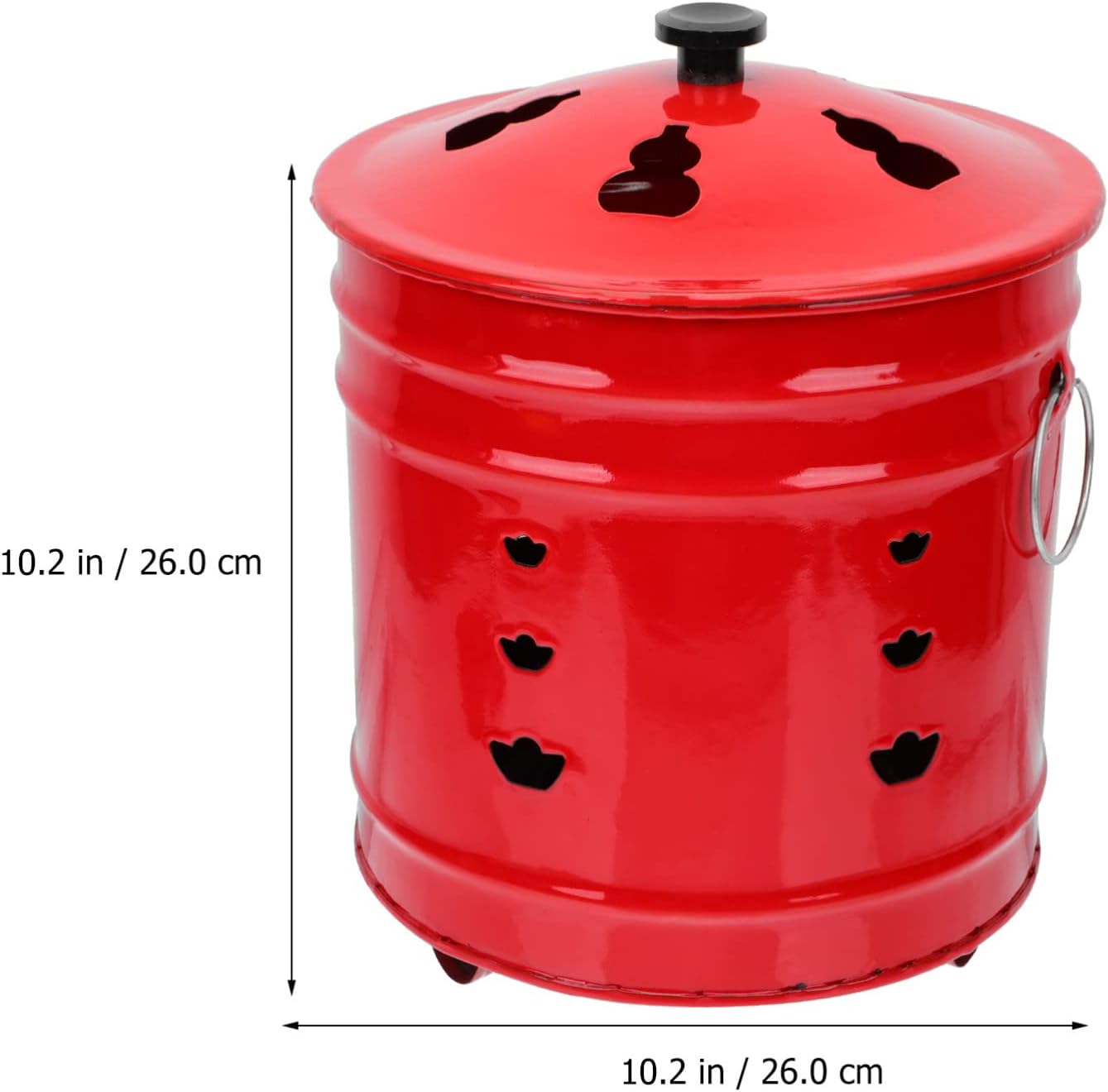 Enamel Burn Barrel Incinerator Cage Fire Pit Metal Garden Fire Cage Yard Debris Burn Incinerator Bin for Paper Leaf Trash Wood Log Backyard Bonfire