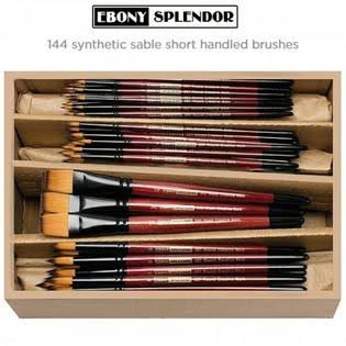 Ebony Splendor Synthetic Sable Brush 144-Count Class Bulk Pack - Megean