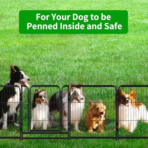 Dog Playpen Outdoor Extra Wide 12 Panels Heavy Duty Anti-Rust Coating-Strengthened Dog Fence 40" Height with Doors Portable for RV Camping Yard