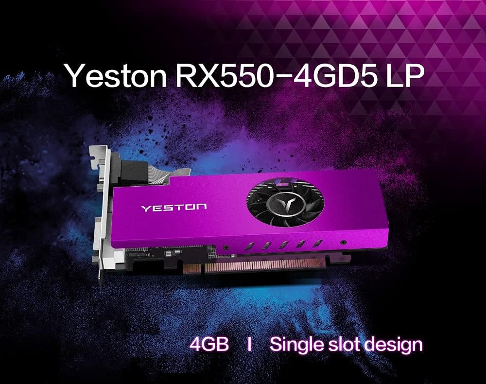 Yeston Radeon RX 550 Graphics Card, 4GB 128-Bit GDDR5 6000MHz 4 HDMI Screen Split Screen GPU Desktop Video Gaming Graphics Cards
