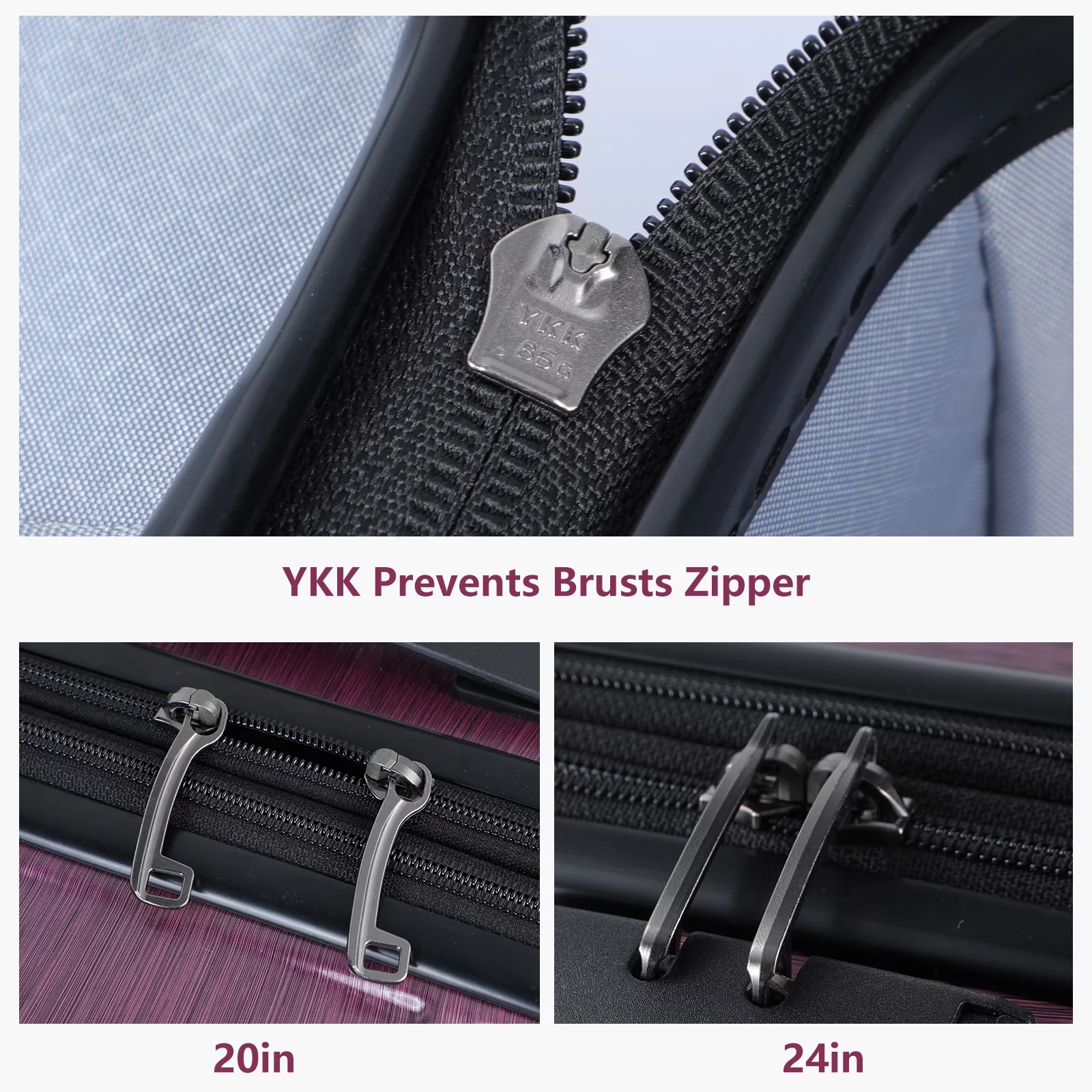 Luggage Set 2 Piece 21/24, 21 Inch 45L with Front Laptop Pocket & 24 Inch Expandable 69-79L, ABS+PC Lightweight Hardshell with Spinner Wheels