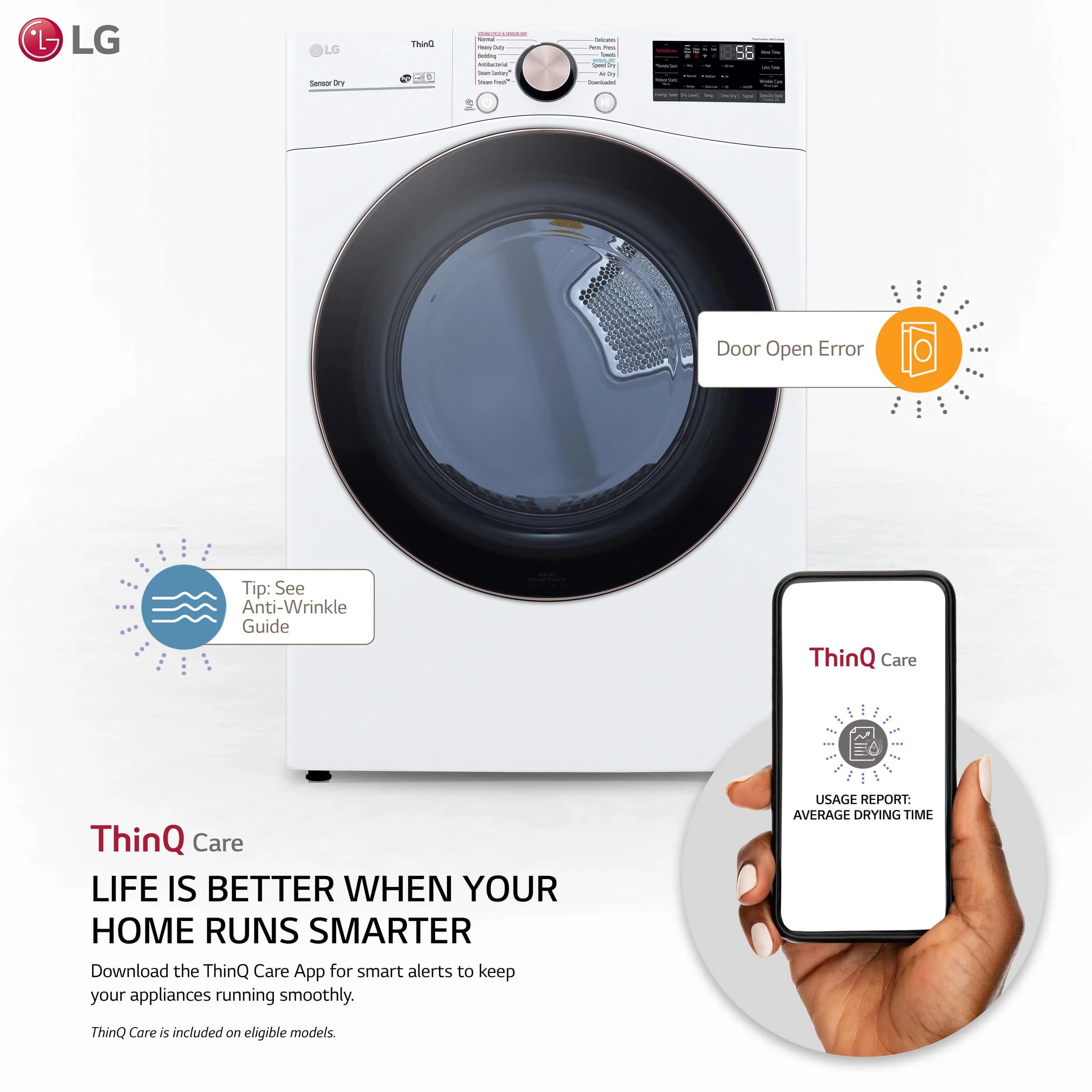 Lg Dlex4000 27 Wide 7.4 Cu. Ft. Energy Star Rated Dryer - White