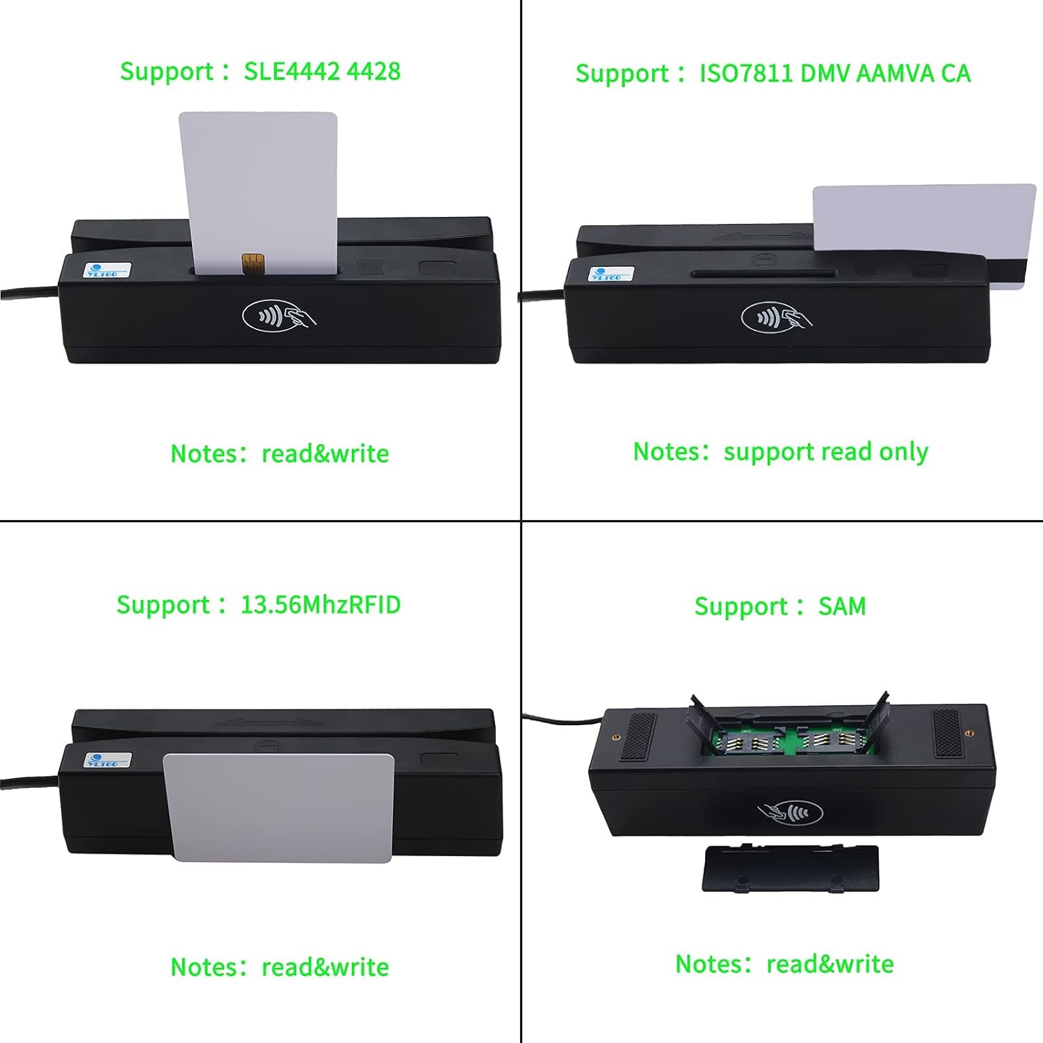CHNFUWEI YL160 USB 4 in 1 Multifuntional Magnetic Card Reader+EMV Chip,PSAM