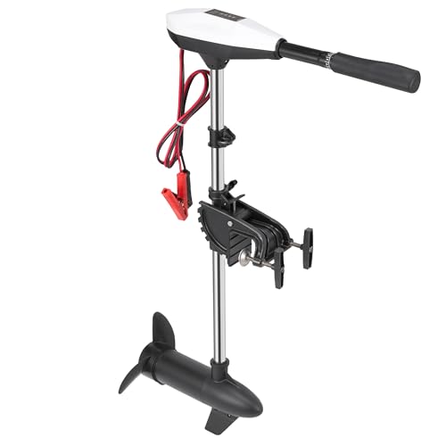 55lb Thrust Trolling Motor 8 Speed Electric Outboard Motor Kayak Motor with Adjustment 6-inch Extendable Handle, 30'' Shaft Length, LED Indicator