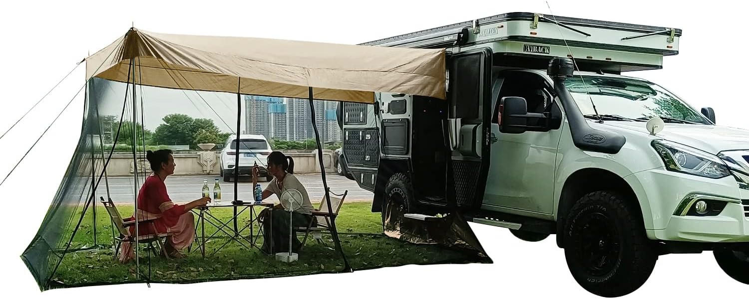 Travel Bird Car Rear Tent Awning Sun Shelter Portable Tent with Mosquito Net, SUV Waterproof Tents for Camping Outdoor Tent Hiking Travel