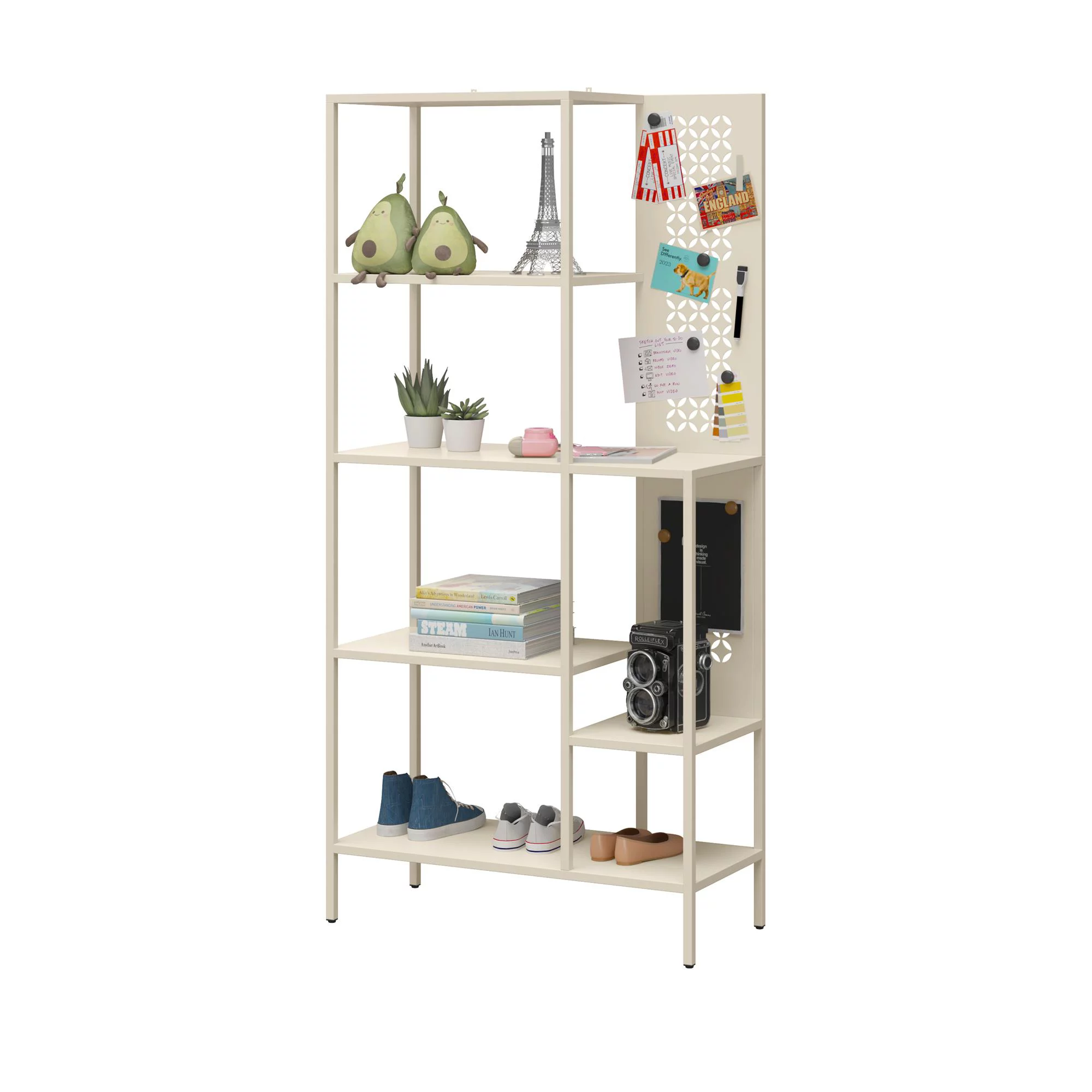 Mr. Kate Annie Metal Bookcase, Parchment