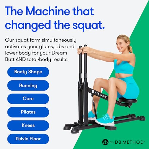 The DB Method Squat Machine, Workout Equipment for Home Gym, Exercise Leg and Glutes, Low Impact Lower Body Fitness Workouts, Training for Total-Body