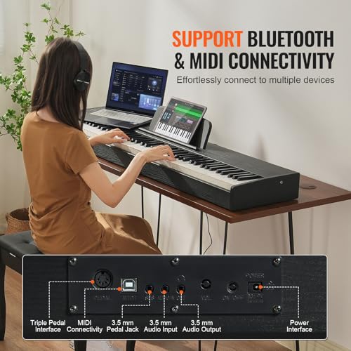 VEVOR Weighted Digital Piano, 88 Key Fully Weighted Keys