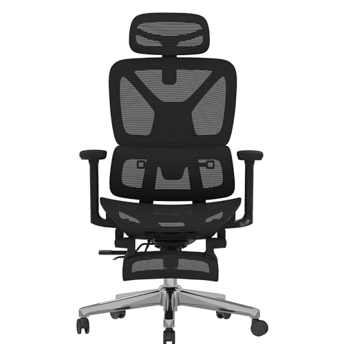 FLEXISPOT ErgoX Premium Ergonomic Office Chair with Footrest- Adjustable 3D Armrests, Dynamic Lumbar Support, Recline & Tilt Function, Mesh Seat