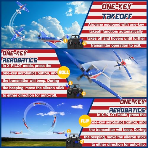 LEAMBE Remote Control Aircraft Plane, RC Plane with 3 Modes for Easy U-Turns and Control for Adults & Kids