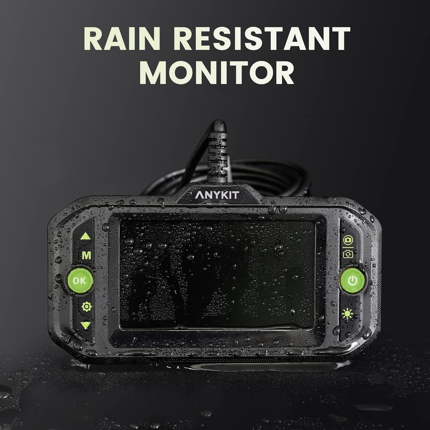 Triple Lens Endoscope, Anykit 1080P Borescope Inspection Camera with 6 LED Lights, Waterproof Snake Camera with 4.3 Inch Screen