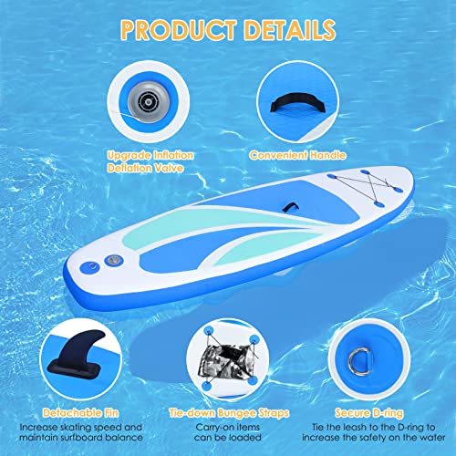 Inflatable Stand Up Paddle Board for Adult All Skill Levels- 10'
