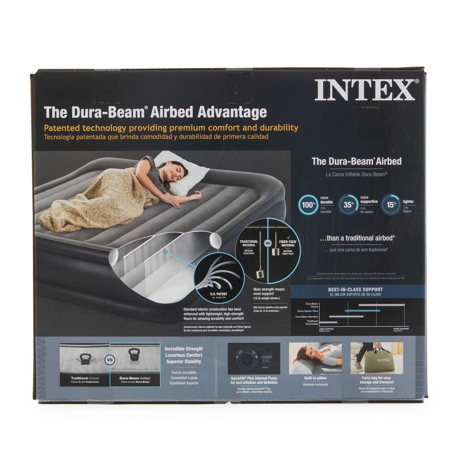 Intex Deluxe Pillow Rest Raised Air Mattress Built In Pump - Sports Supplies Online Store