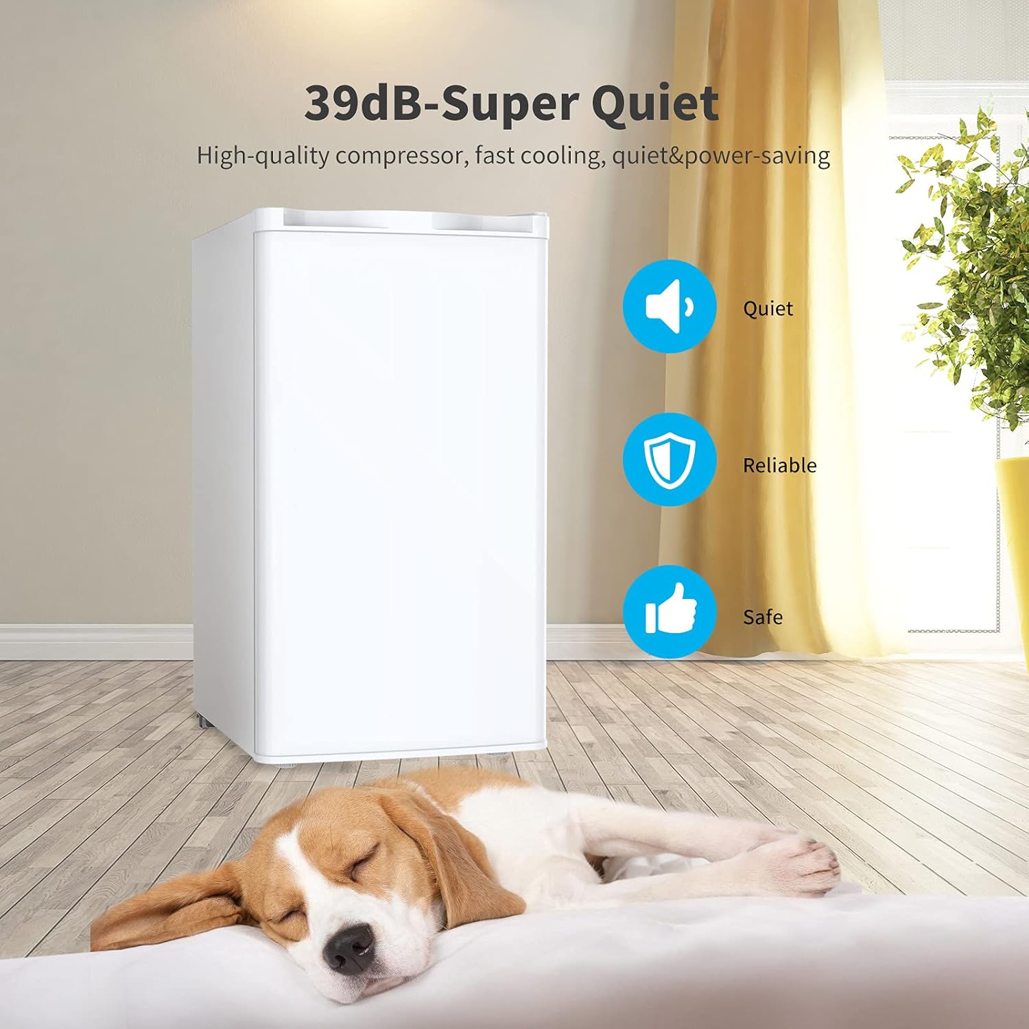 N A 3.2 Cu.Ft Mini Refrigerator Compact Refrigerator-Single Door Small Drink Food Storage Machine for Dorm, Garage, Camper, Basement or Office