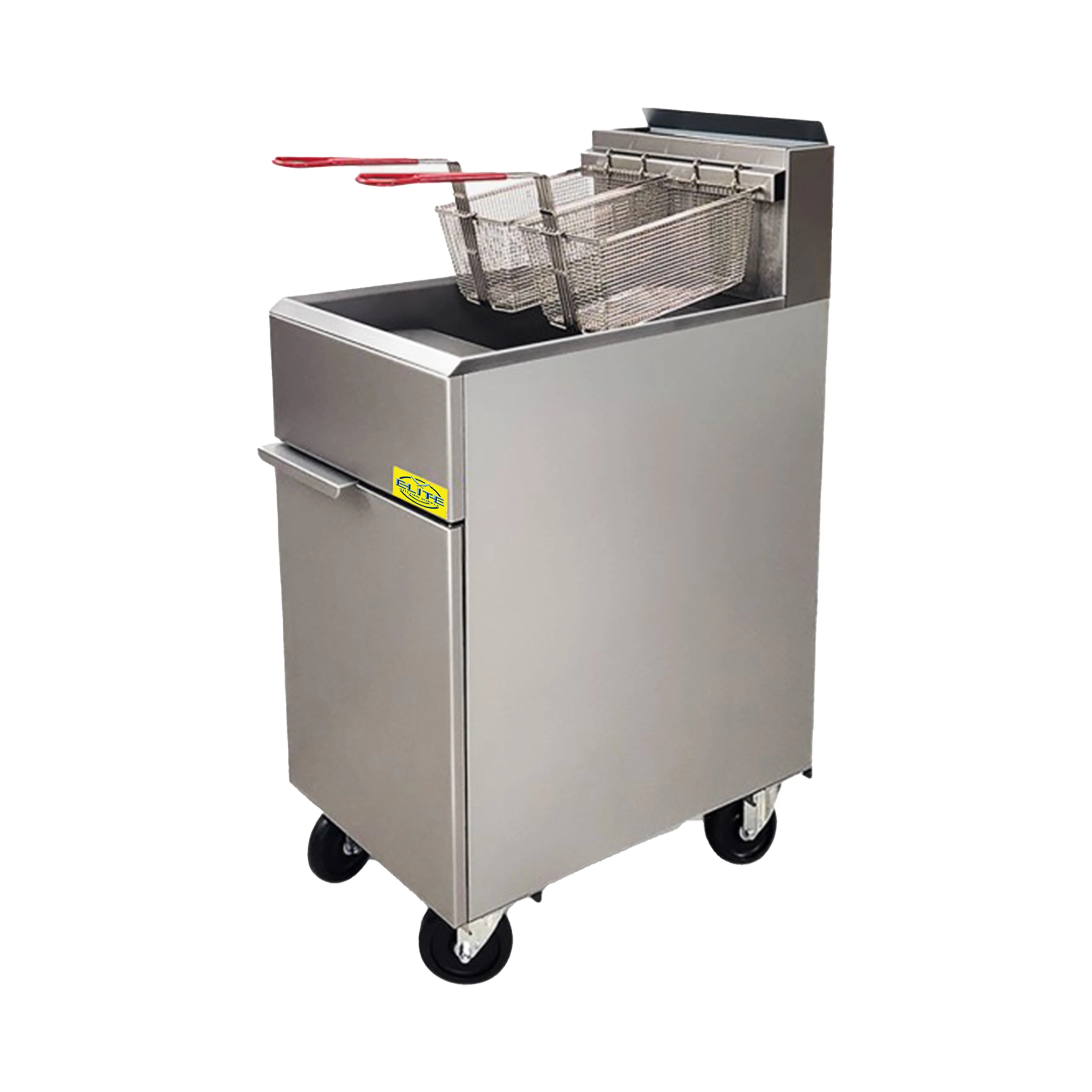 40 lbs Commercial Natural Gas Deep Fryer 90,000 BTU Dual Tanks 15.6''x30''x45.5''