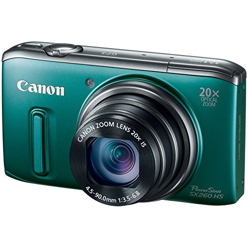 Canon PowerShot SX260 HS 12.1 MP CMOS Digital Camera with 20x Image Stabilized Zoom 25mm Wide-Angle Optical Lens and 1080p HD Video (Red)