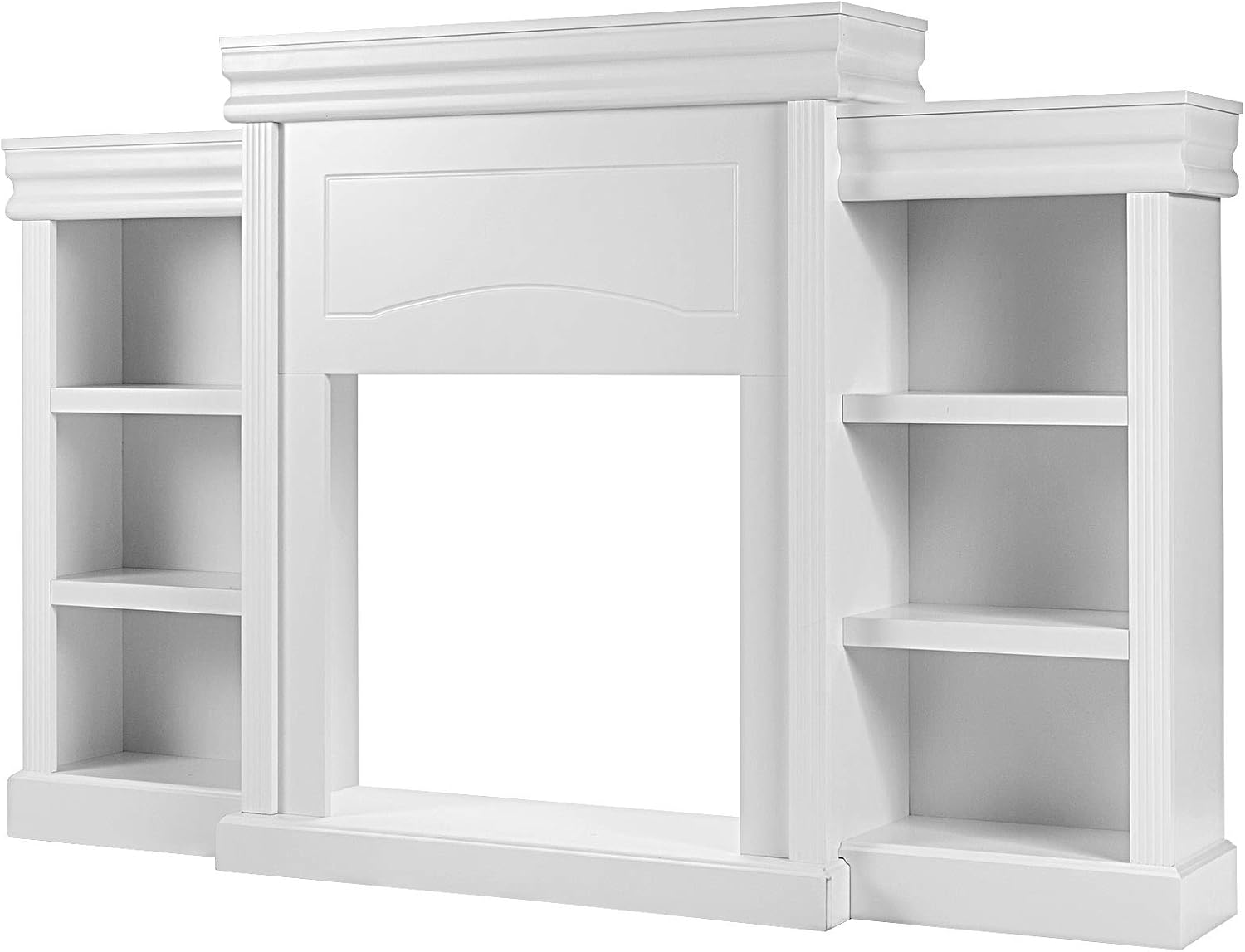 Tangkula 70 Inches Freestanding Mantel Stand, Modern Media Fireplace Cabinet for Living Room Bedroom