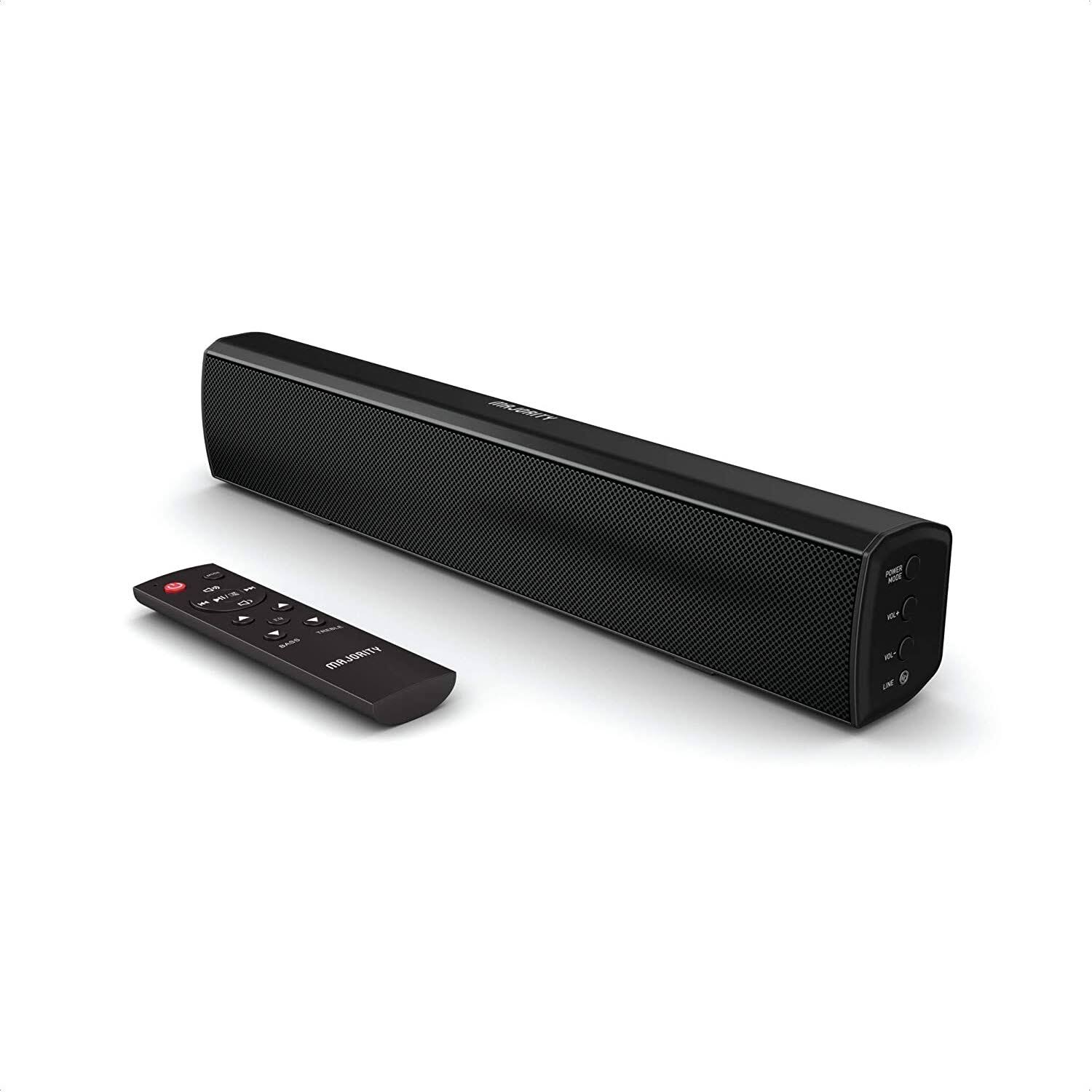 Majority Bowfell Small Sound Bar for TV with Bluetooth, RCA, USB, Opt, Aux...