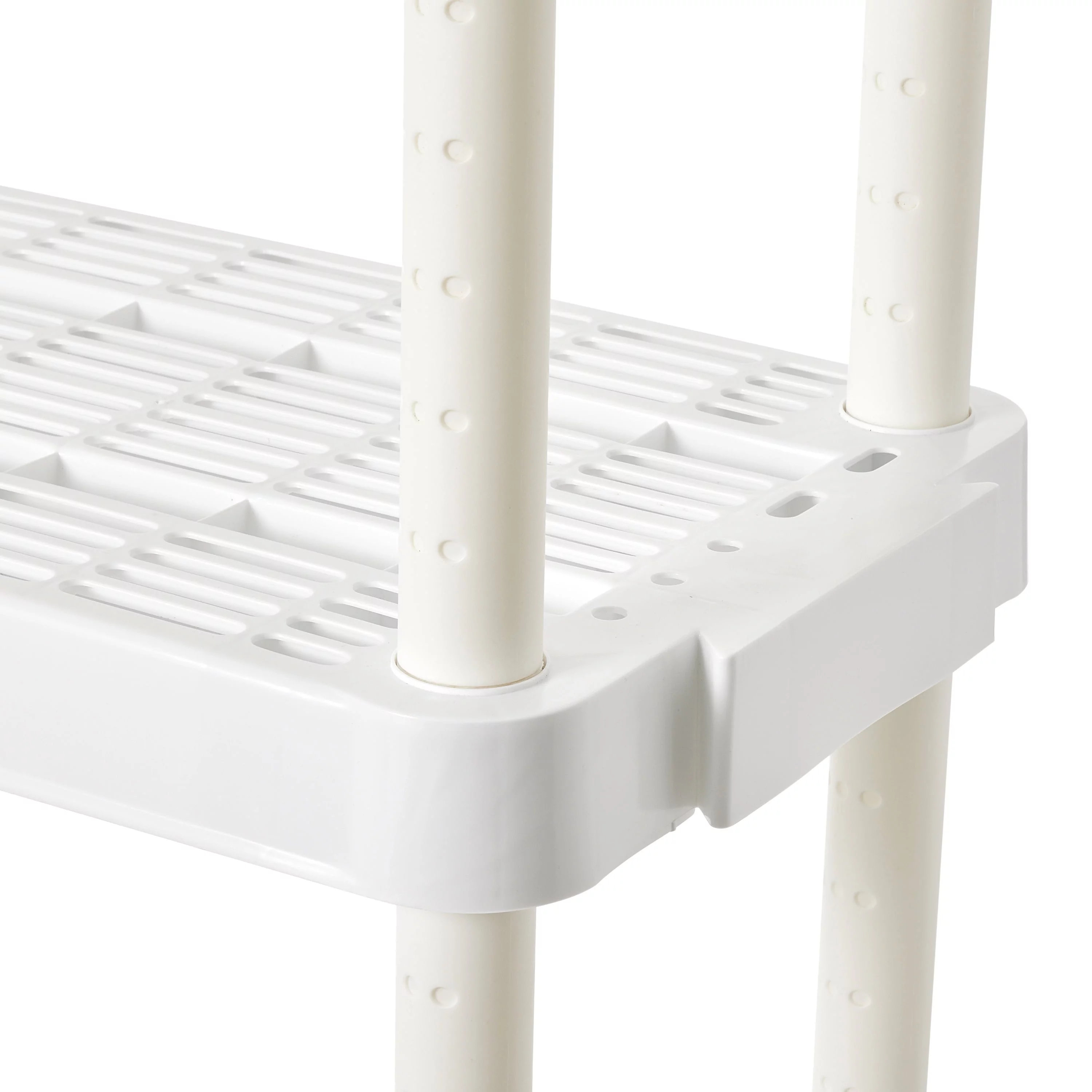 Gracious Living 4 Shelf Adjustable Height Storage Unit, White (2 Pack)