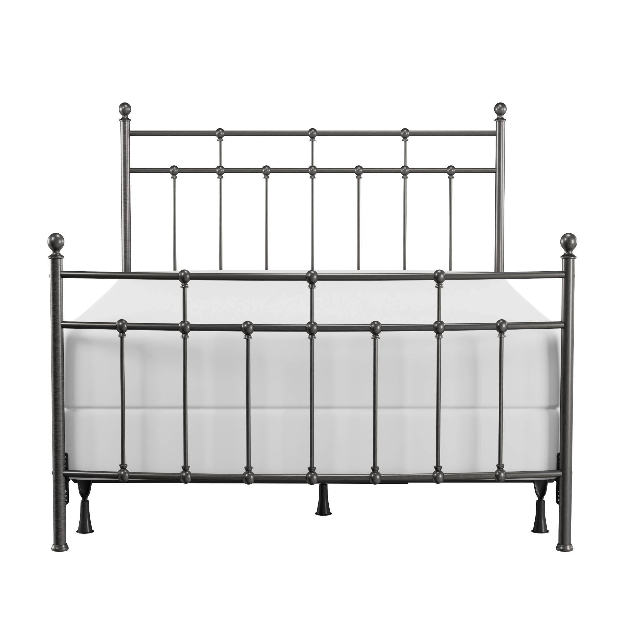 Queen Providence Metal Bed with Spindle and Casting Design Aged Pewter - Hillsdale Furniture