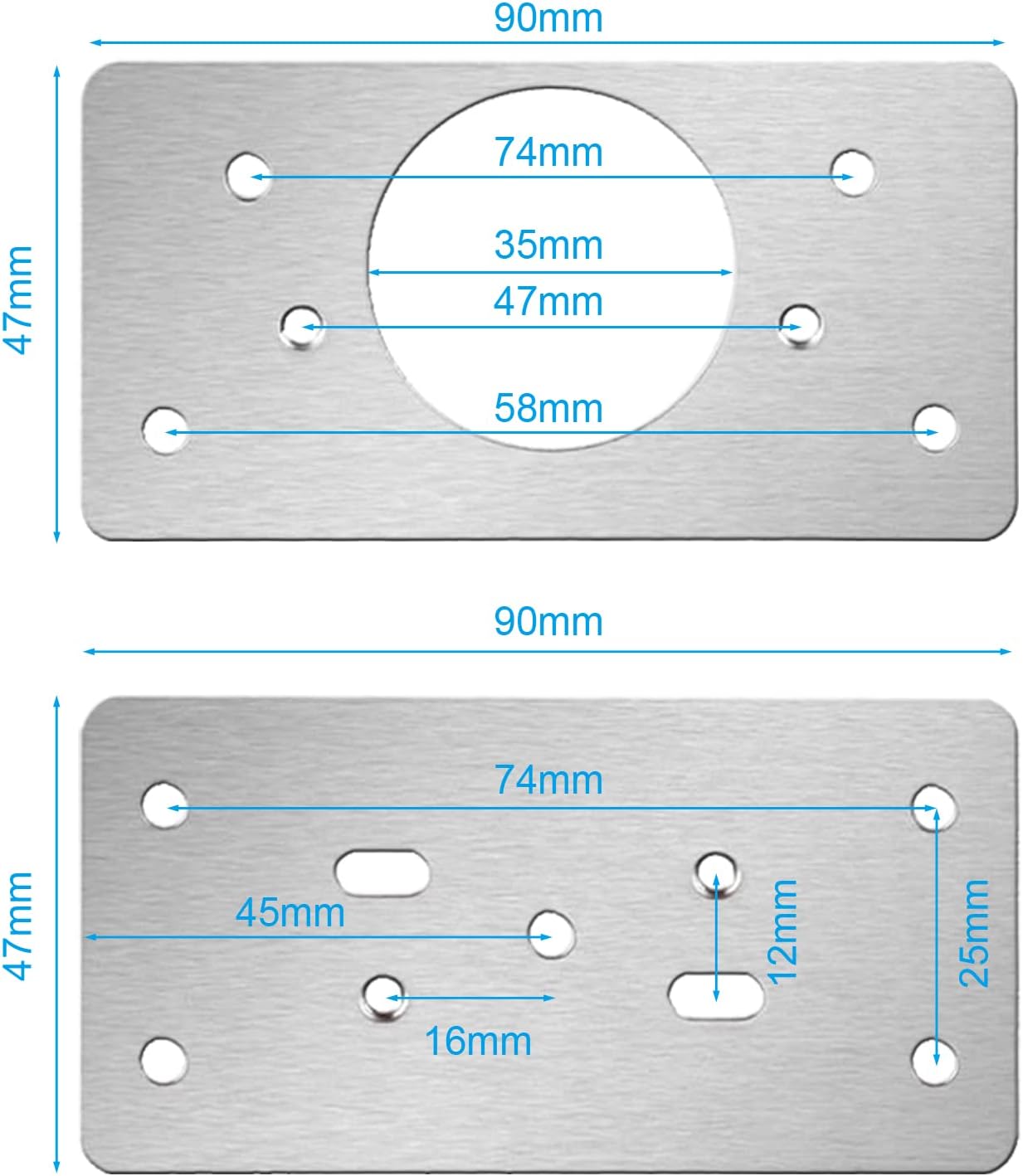 12-Pack Hinge Repair Kit - Cabinet Hinge Repair Plate Stainless Steel Door Hinge Repair Kit