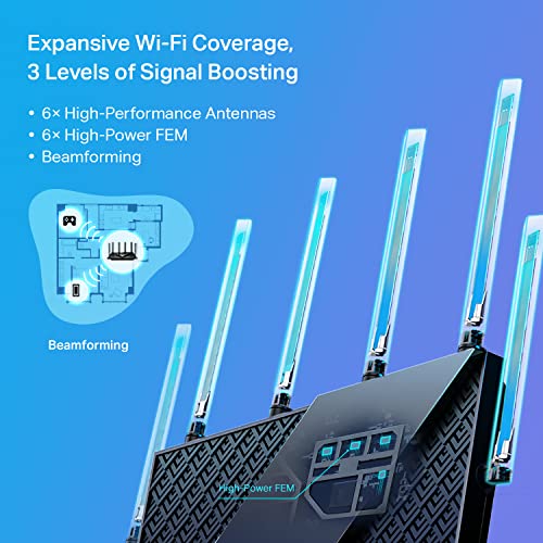 TP-Link AX5400 Tri-Band WiFi 6 Router (Archer AX75)- Gigabit Wireless Internet Router, ax Router for Streaming and Gaming, VPN Router, OneMesh