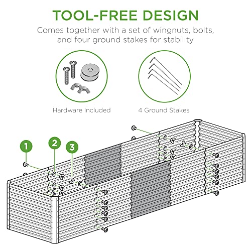 Best Choice Products 8x4x2ft Outdoor Metal Raised Garden Bed, Deep Root Planter Box for Vegetables, Flowers, Herbs