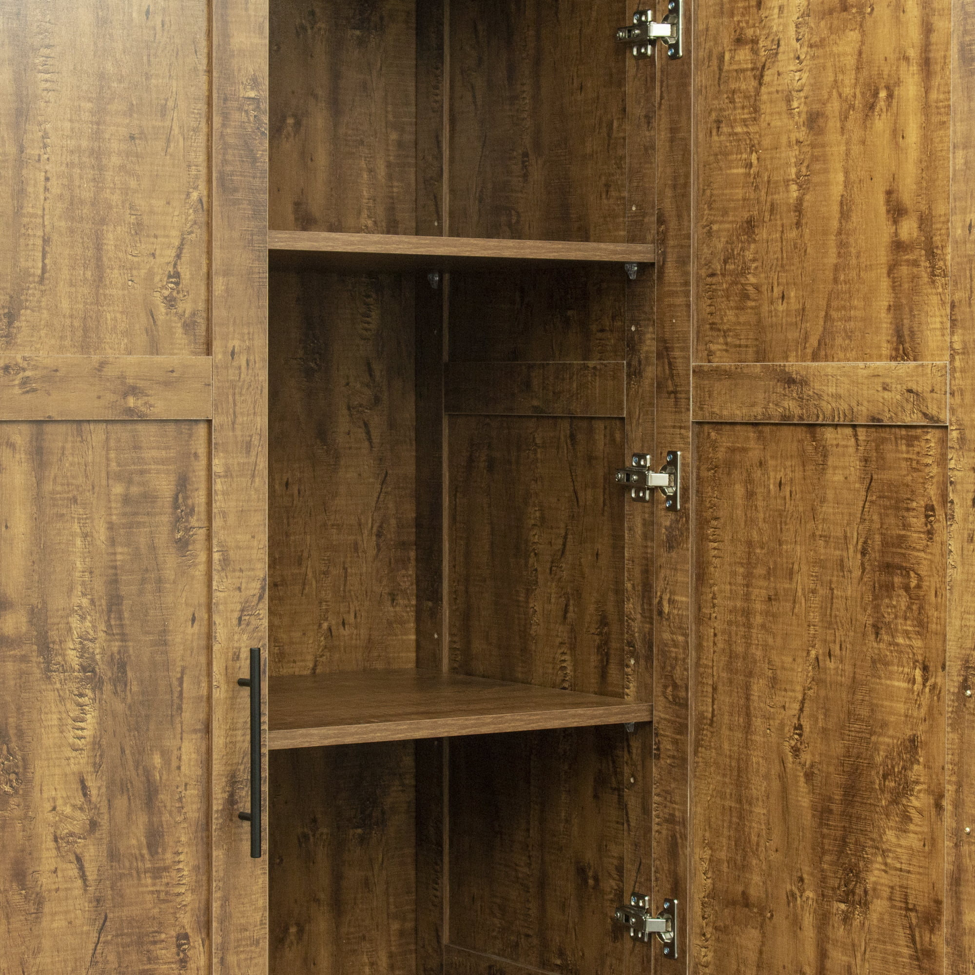 Freestanding Large Storage Cabinet, High Wardrobe and Kitchen Sideboard, Oak
