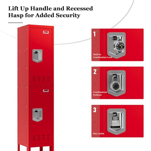 Metal Locker with 5 Doors,Lockers for Employees,66'' Steel Storage Locker for School,Gym, Office, Office,Garage