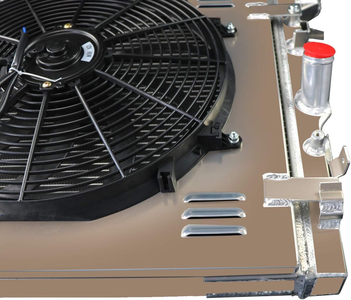CoolingSnow All Aluminum Radiator Cooler for Jeep Wrangler JK 3.6L 3.8L V6 GAS 2007-2018 (Radiator Shroud Fan Relay Kits)