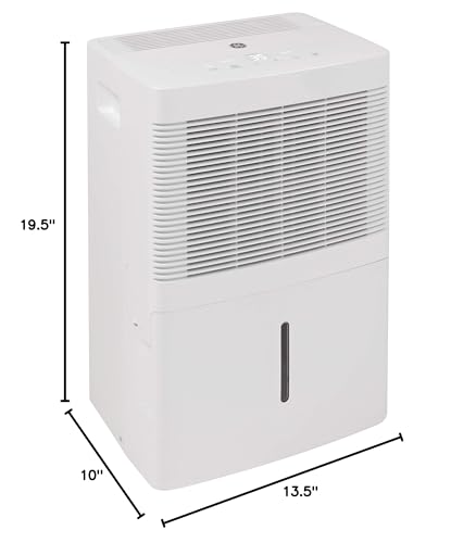 GE Energy Star Portable Dehumidifier 35 Pint, Perfect for Bedroom, Basement & Garage or Rooms up to 3000 Sq Ft, Ideal for High Humidity Areas