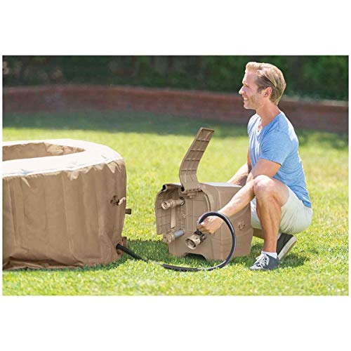 INTEX 28425EH PureSpa Bubble Massage Spa Set Outdoor Inflatable Portable Hot Tub, Includes Energy Efficient Spa Cover, Saltwater System Ready