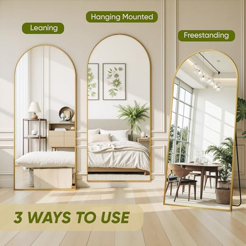 Floor Mirror, 78"x38" Oversized Full Length Mirror with Stand,Arched Full Body Mirror Standing Hanging Leaning Against Wall