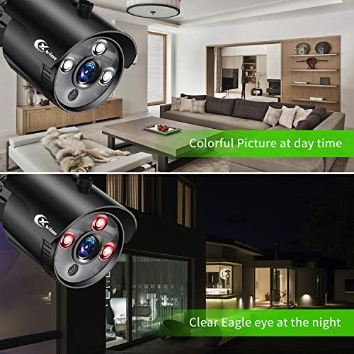 XVIM 8CH 1080P Home Security Camera System, H.264+1080P Indoor Outdoor CCTV Cameras, 4PCS Wired Outdoor Surveillance Cameras, 1TB Hard Drive