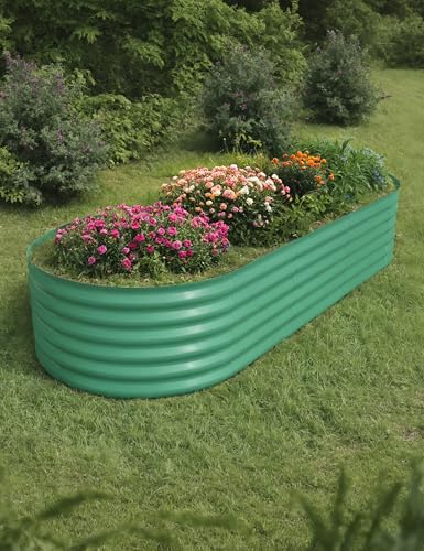 10x4x1.5ft Raised Garden Bed,Galvanized Raised Planter Boxes Outdoor with Easy Assembly, Large Garden Bed for Vegetables, Fruits, Flower