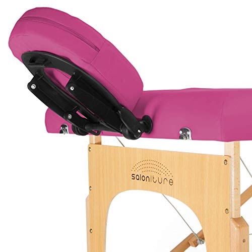 Saloniture Professional Portable Folding Massage Table with Carrying Case - Black