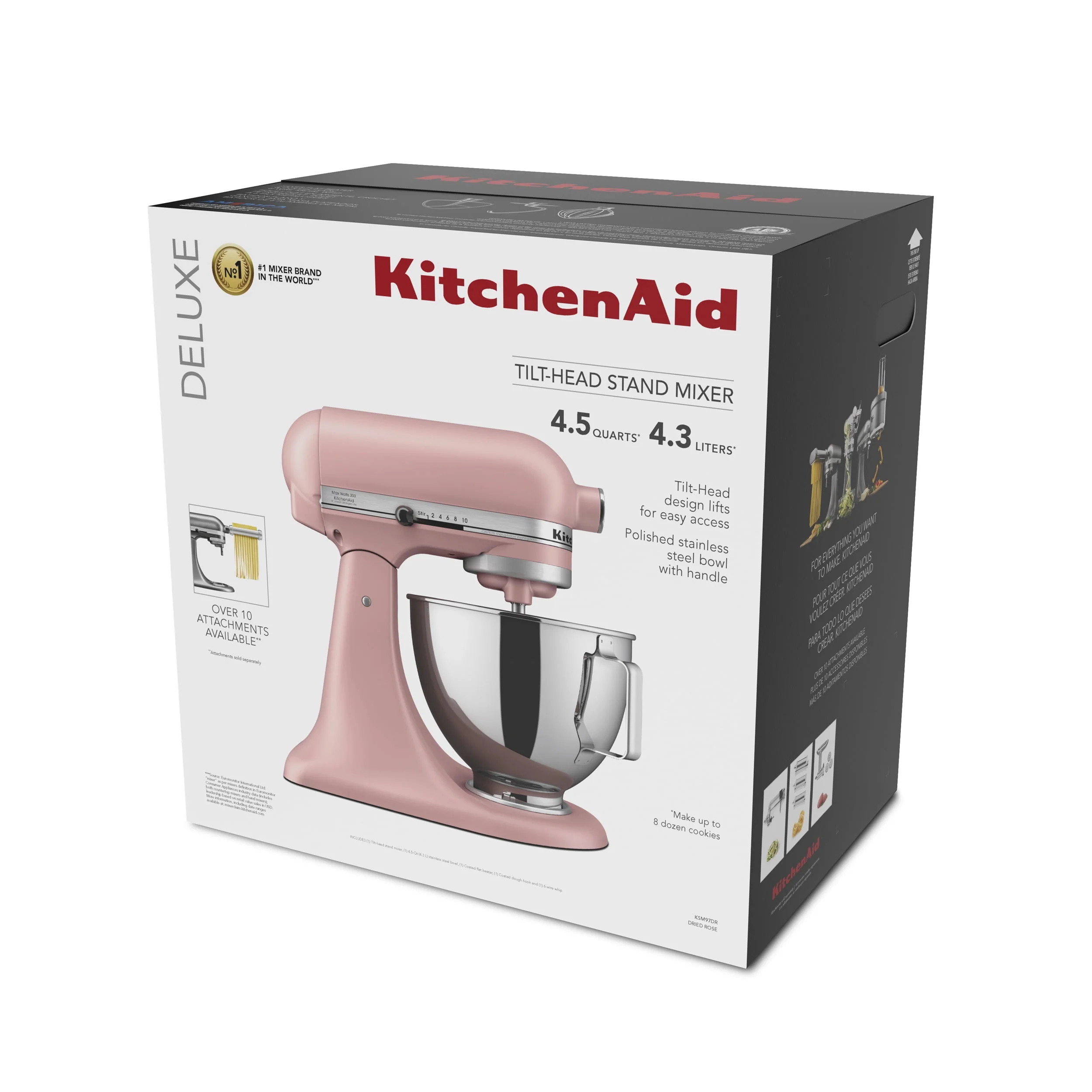 KitchenAid® Deluxe 4.5 Quart Tilt-Head Stand Mixer, Silver, KSM97
