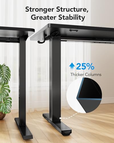 HUANUO Electric Standing Desk, 71 x 35 inch Large Height Adjustable Table, Powerful Brushless Motor, 4 Memory Preset, Sit Stand Up Desk