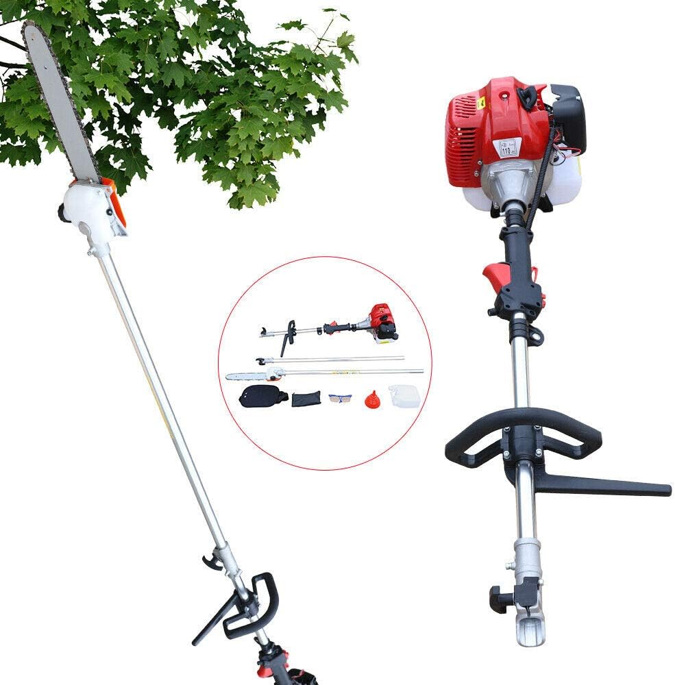 DNYSYSJ Polesaws Gas Powered for Tree Trimming Gas Powered 42.7CC Gas Pole Chainsaw 2-Stroke for Branches Pruner Trimmer Total Height: 133.86inch