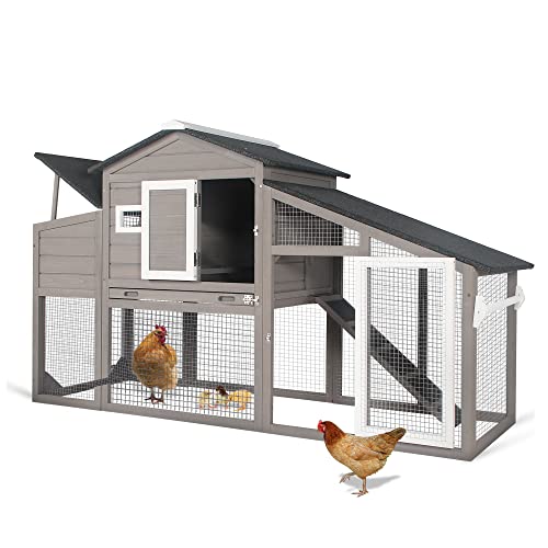 Chicken Coop Large Wooden Chicken Tractor - with Wheels Waterproof Outdoor Hen House Poultry Cage Back Yard Chicken Coops with Run