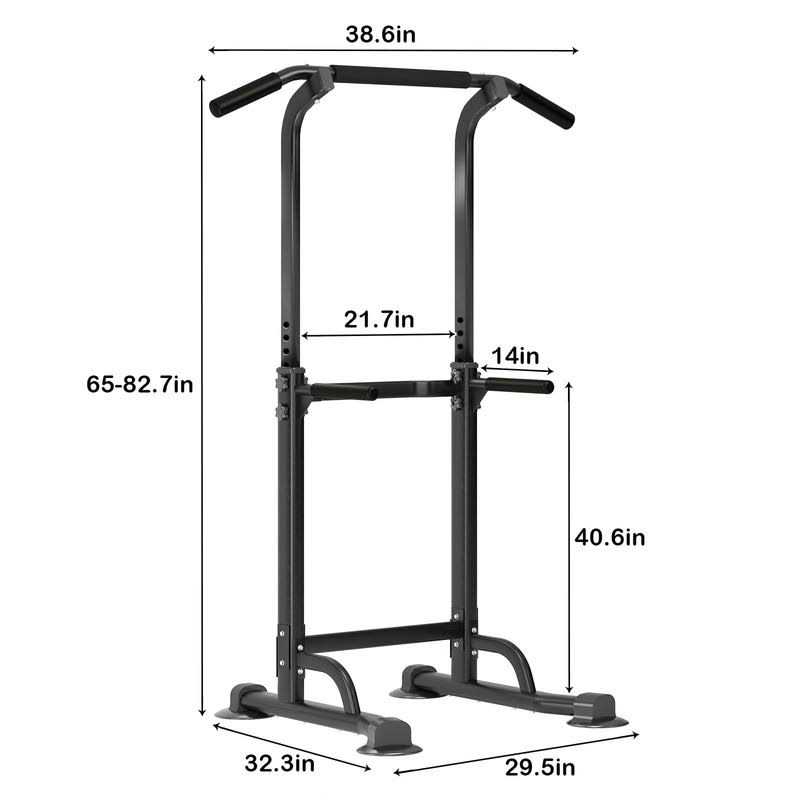SogesPower Power Tower Dip Station Pull Up Bar for Home Gym Adjustable Height Strength Training Workout Equipment - Sports Supplies Online Store