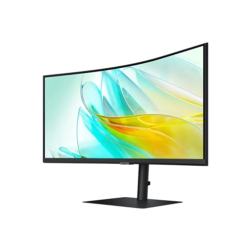 SAMSUNG Viewfinity S65UA Series 34-Inch Ultrawide QHD Curved Monitor, 100Hz, USB-C, HDR10 (1 Billion Colors), Height Adjustable Stand